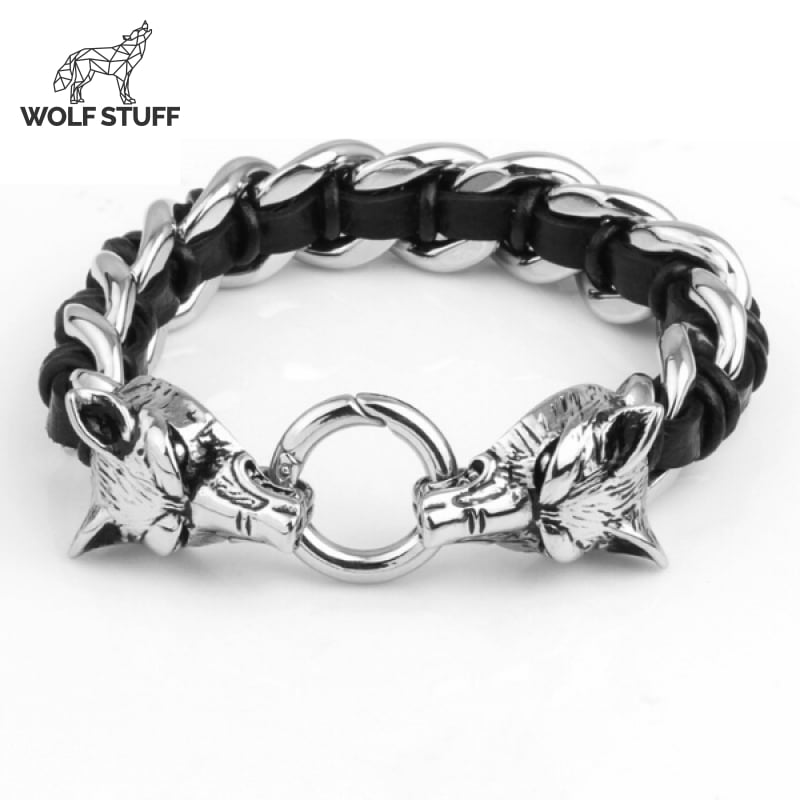 Stainless Steel Wolf Viking Wolf Bracelet