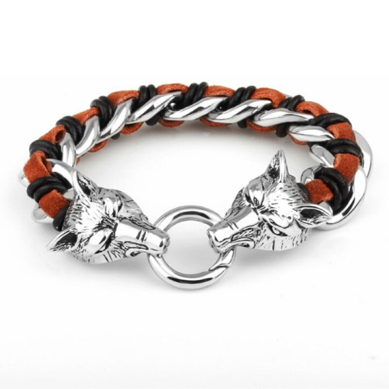 Stainless Steel Wolf Viking Wolf Bracelet