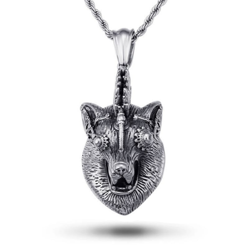 Steampunk Wolf Necklace