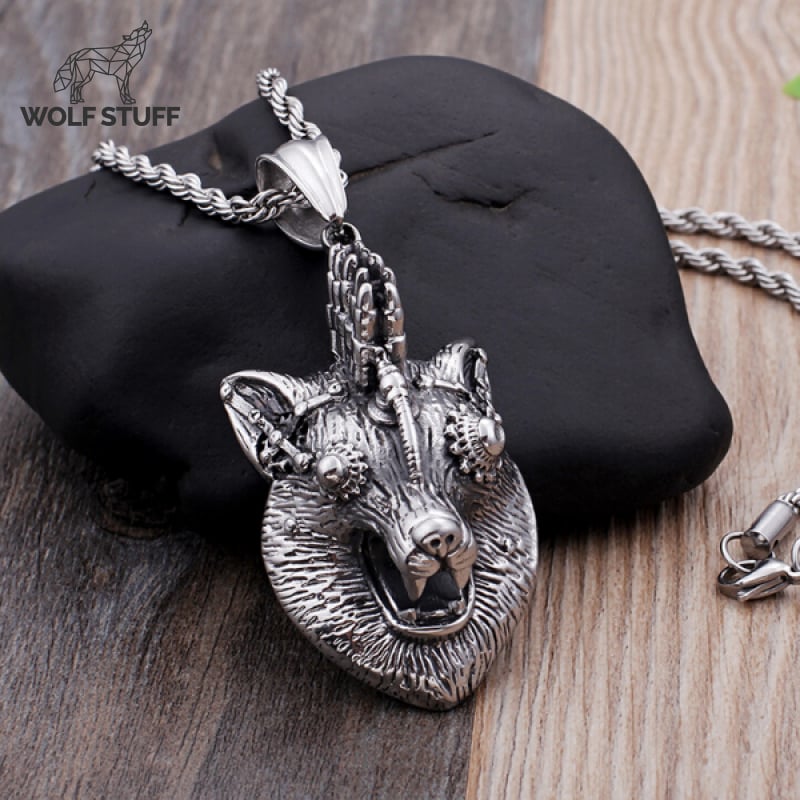 Steampunk Wolf Necklace