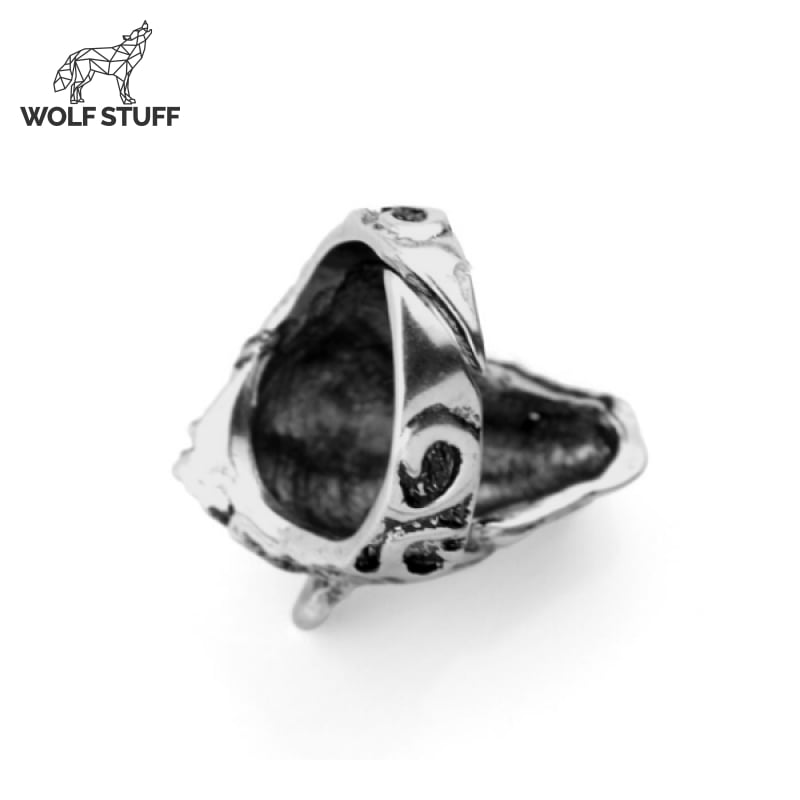 Sterling Silver Wolf Head Ring