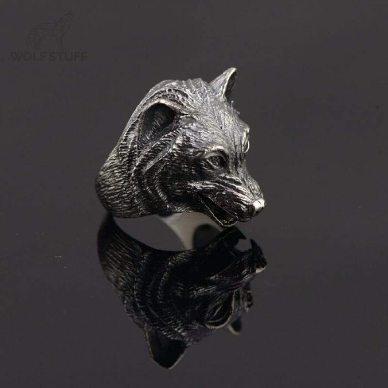 Sterling Silver Wolf Ring