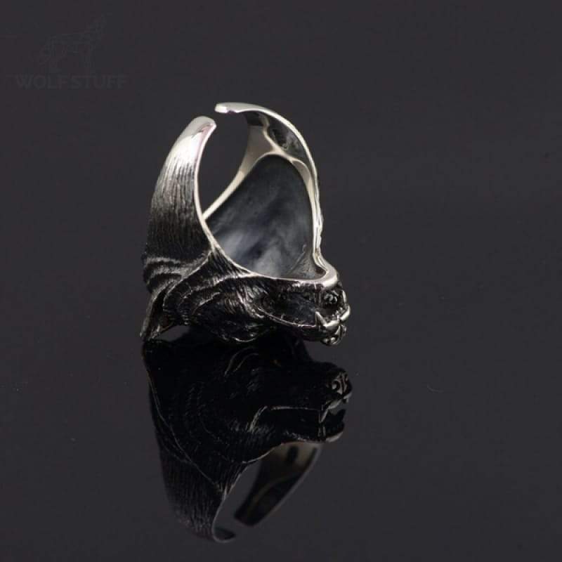 Sterling Silver Wolf Ring