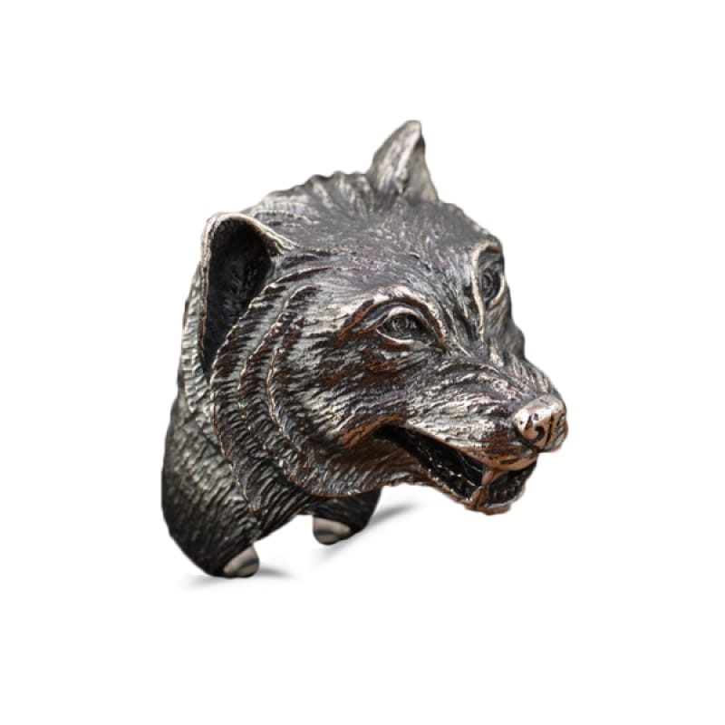 Sterling Silver Wolf Ring
