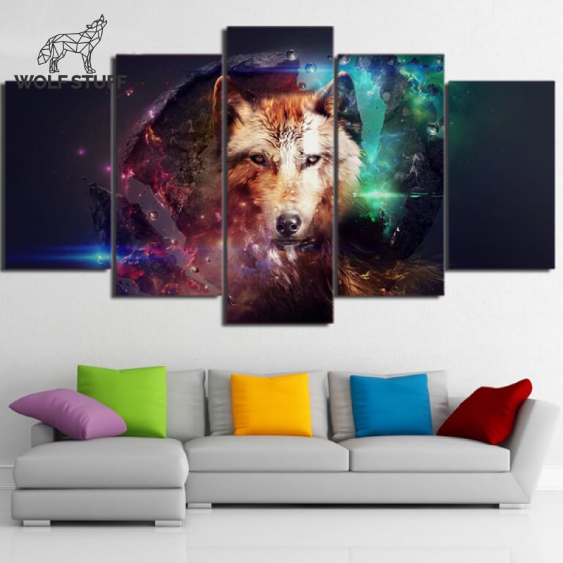 Stylized wolf art