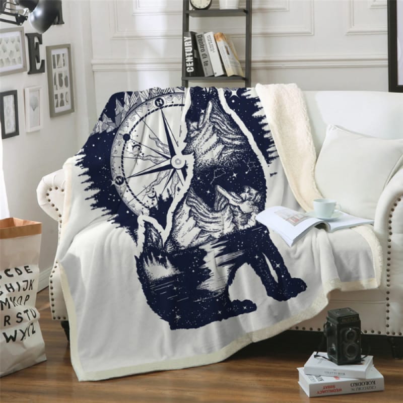 Thick Wolf Blanket