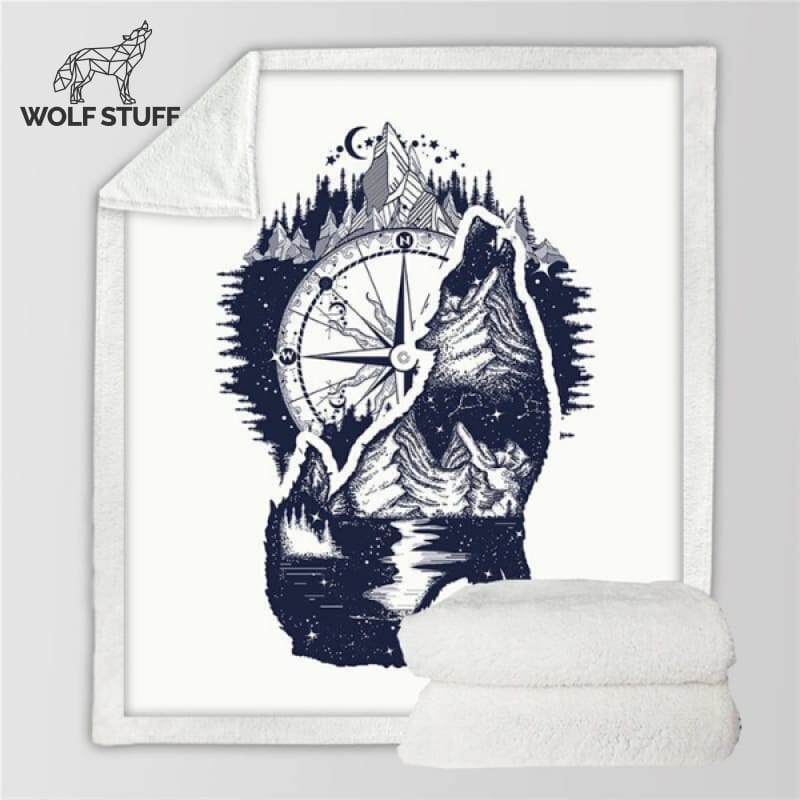 Thick Wolf Blanket