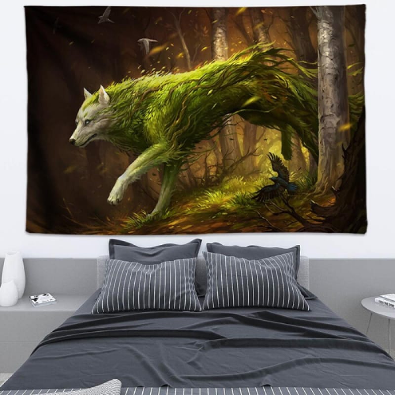 Timber Wolf Tapestry Throw