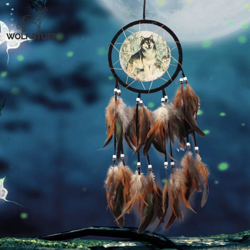 Tribal Wolf Dreamcatcher