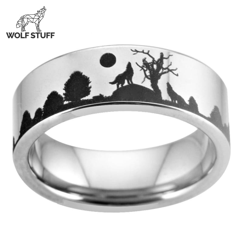 Tungsten Wolf Ring