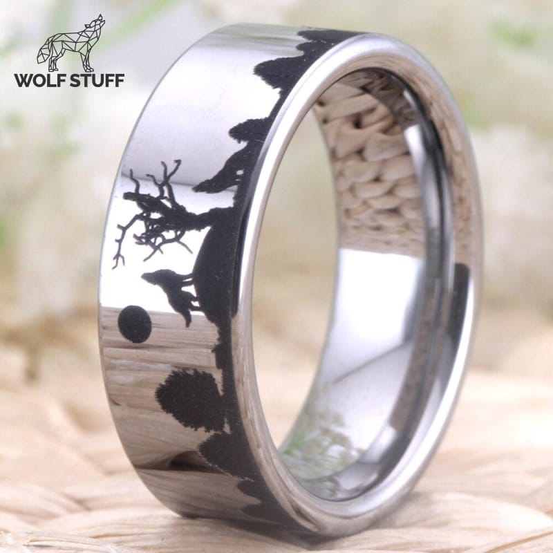 Tungsten Wolf Ring