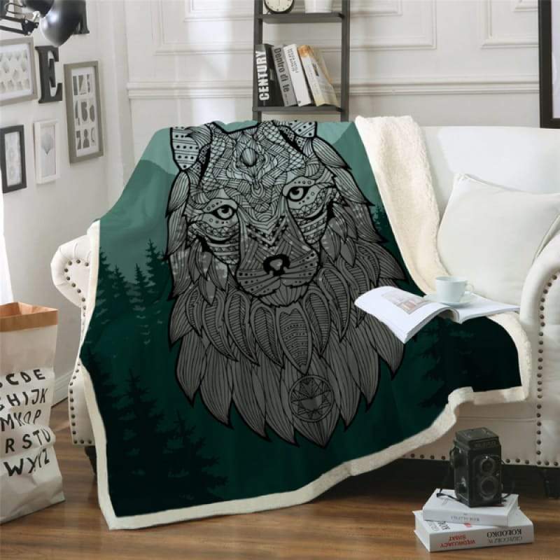 Twin wolf blanket