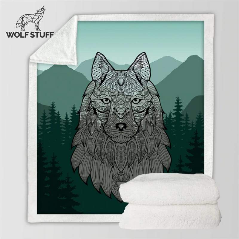 Twin wolf blanket