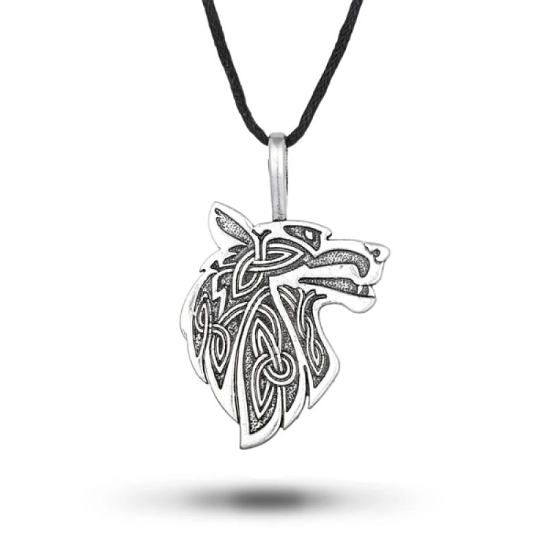 Viking Wolf Head Necklace