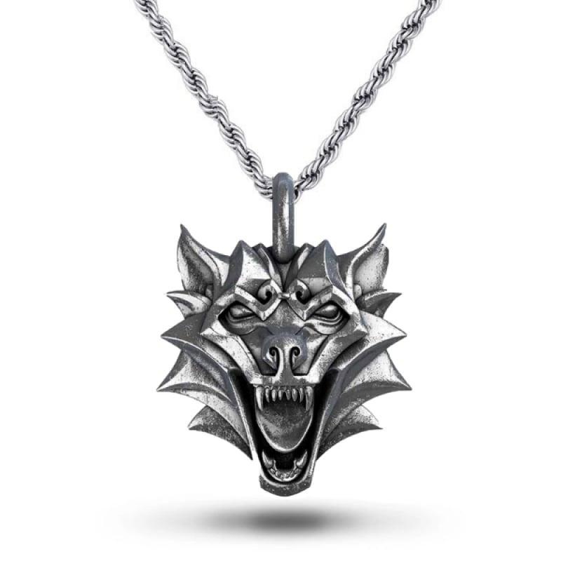 Viking Wolf Head Pendant
