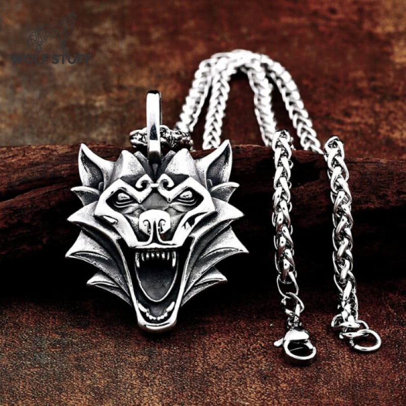 Viking Wolf Head Pendant