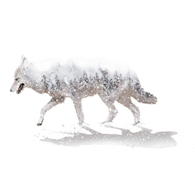 White wolf decal