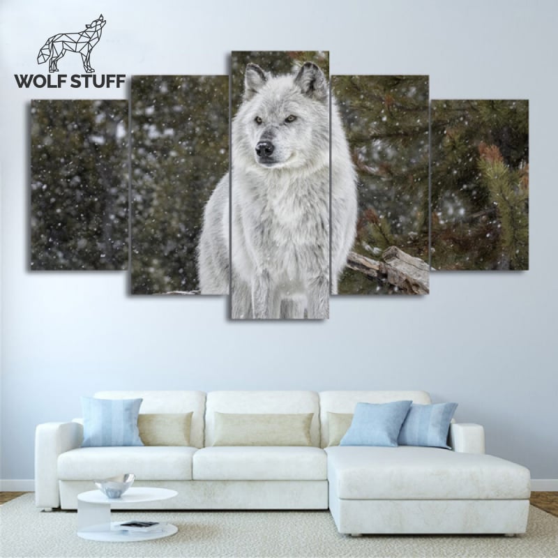 White wolf wall art