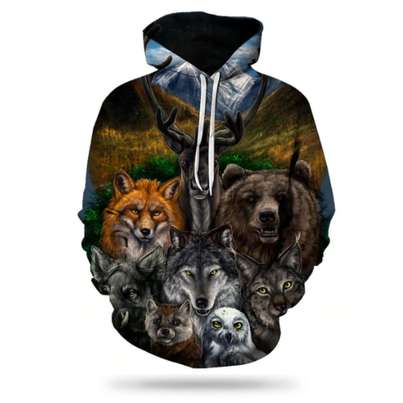 Wolf and Bear Hoodie