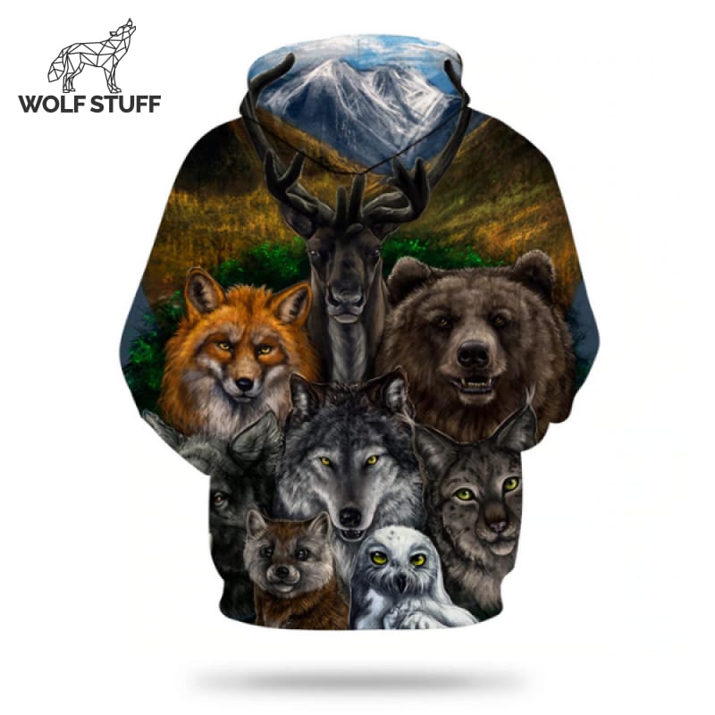 Wolf and Bear Hoodie