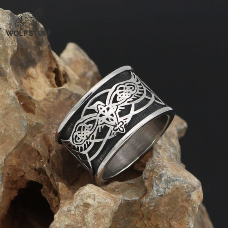 Wolf and Raven Ring