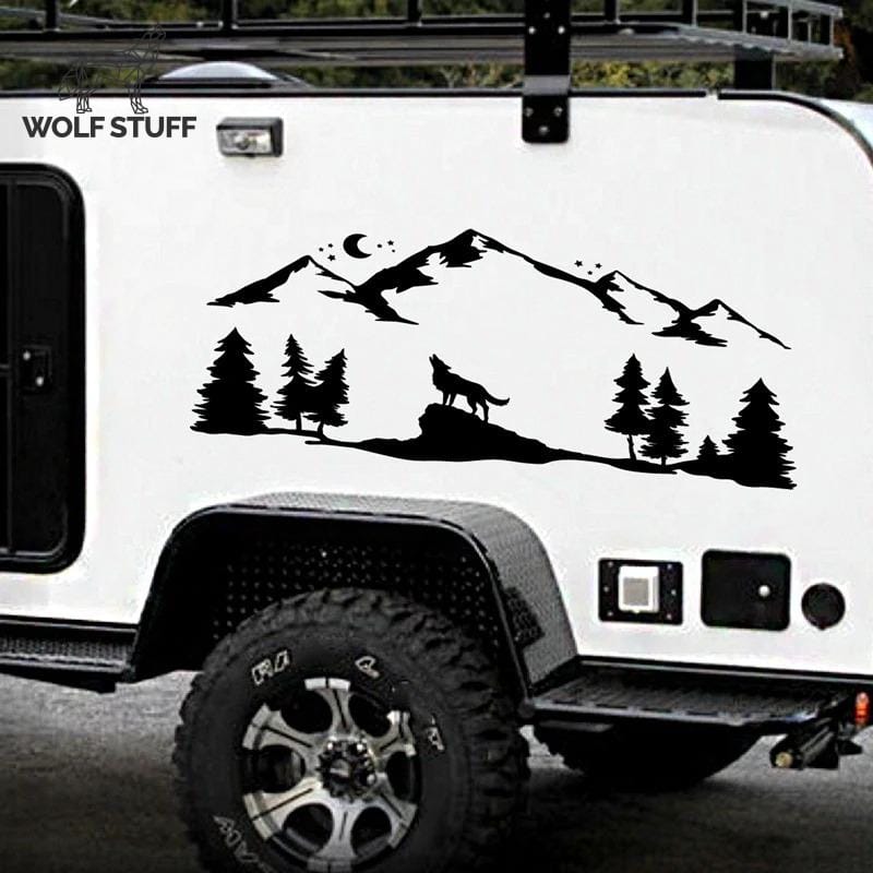 Wolf car window decals