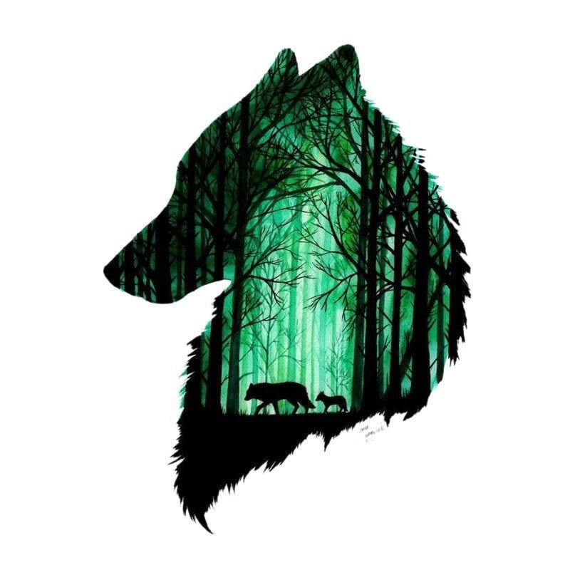 Wolf car window sticker