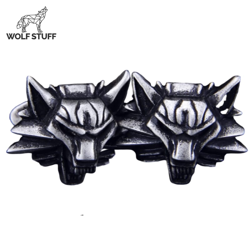 Wolf cufflinks silver