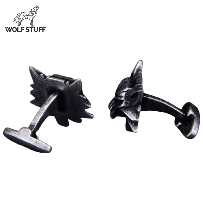 Wolf cufflinks silver