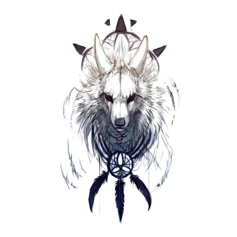 Wolf dream catcher decal