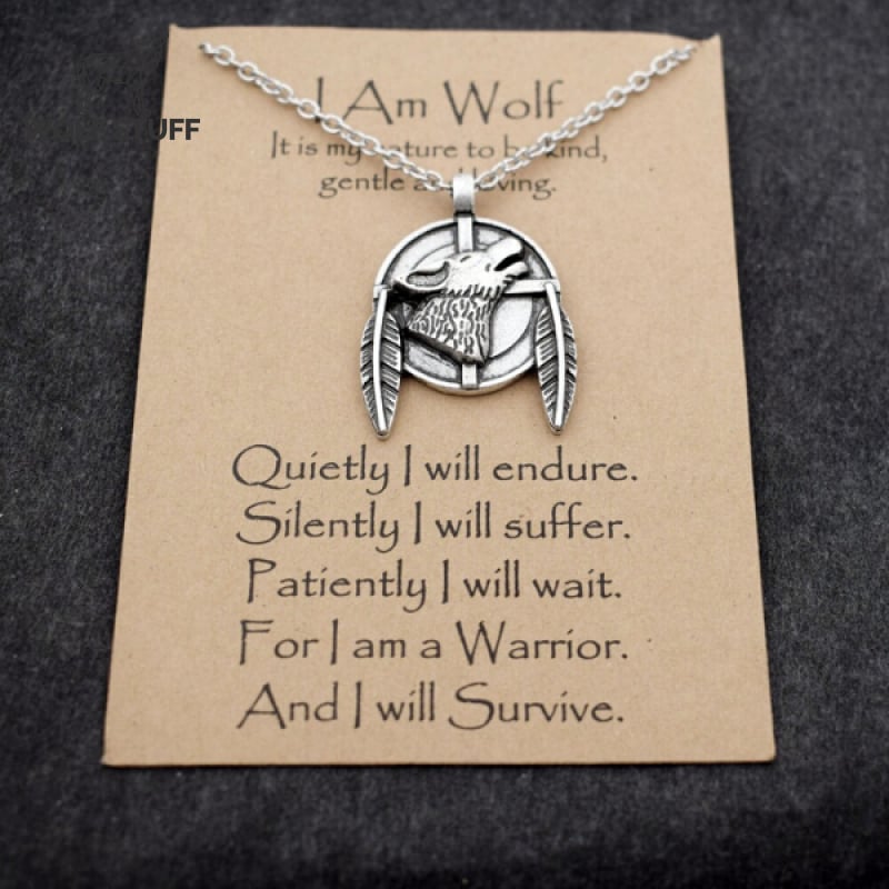 Wolf Dream Catcher Necklace