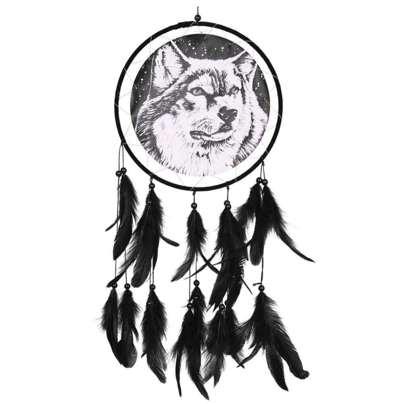 Wolf dream catcher silhouette