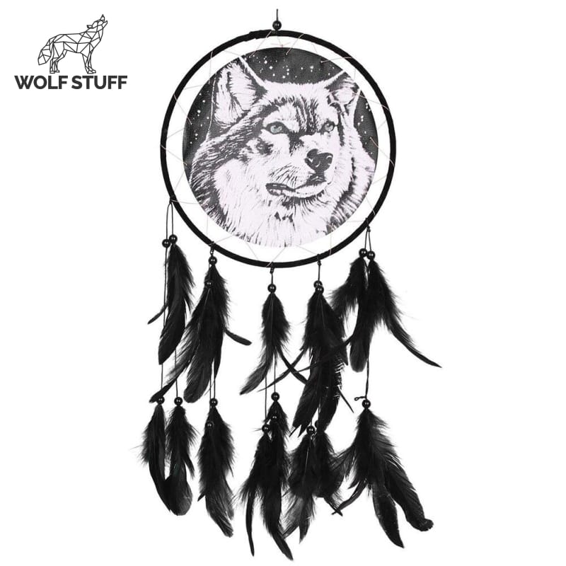 Wolf dream catcher silhouette