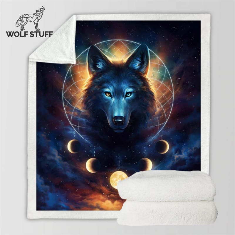 Wolf Dreamcatcher Fleece Throw Blanket