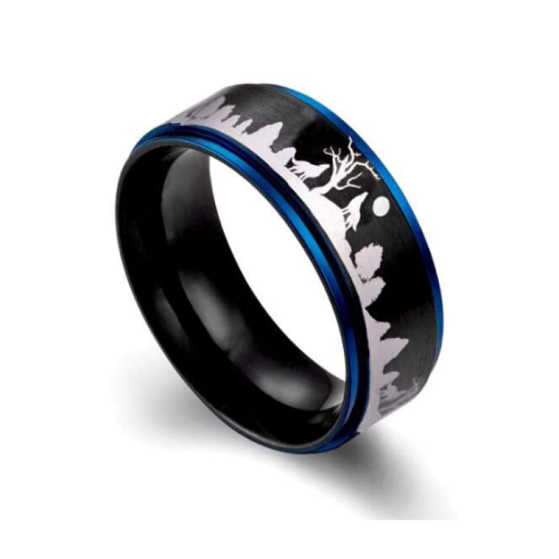 Wolf Engraved Ring