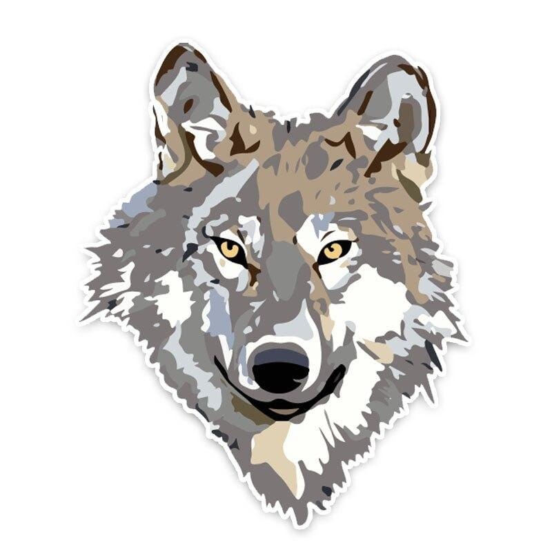 Wolf face sticker