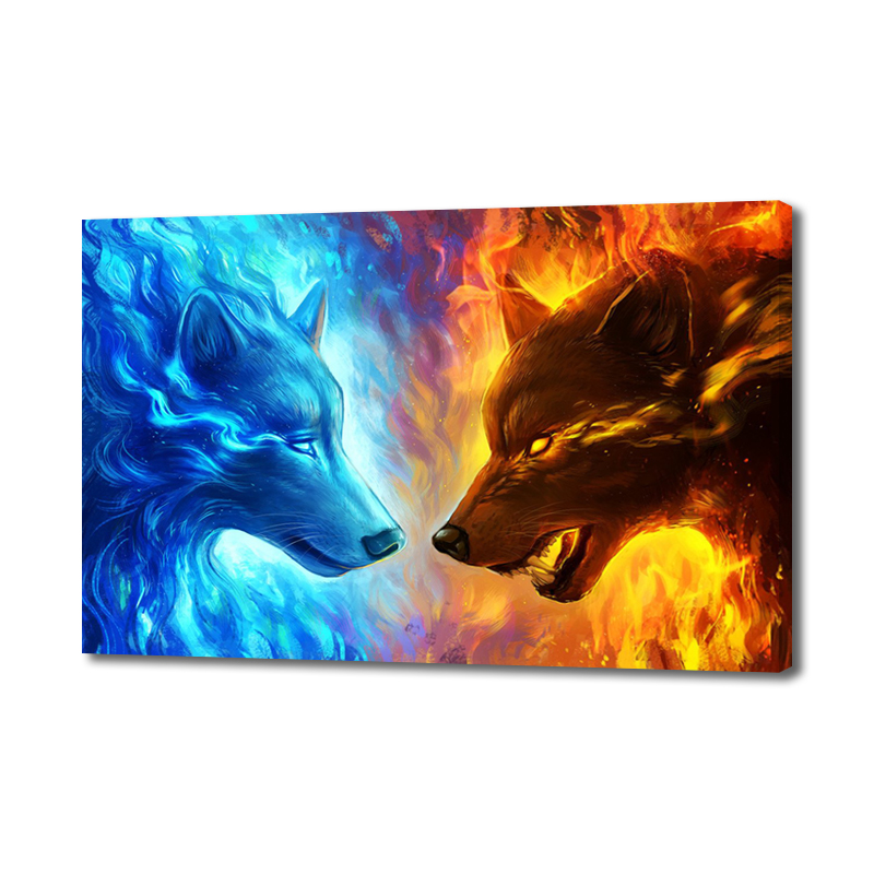 wolf fire and ice wallpaper