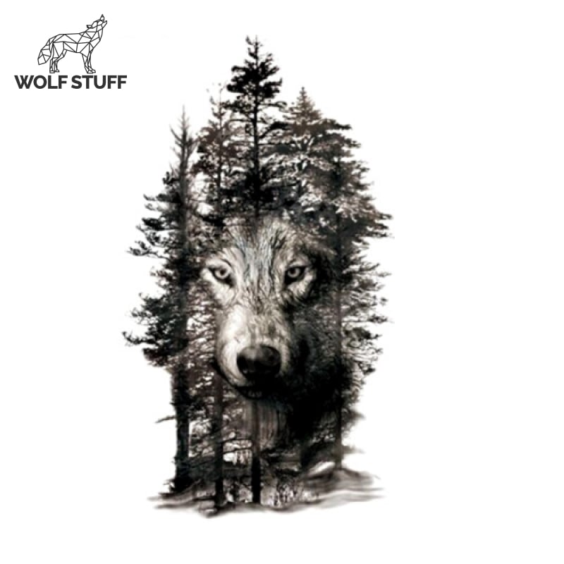 Wolf forest tattoo