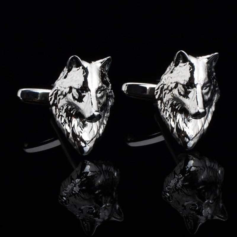Wolf head cufflinks
