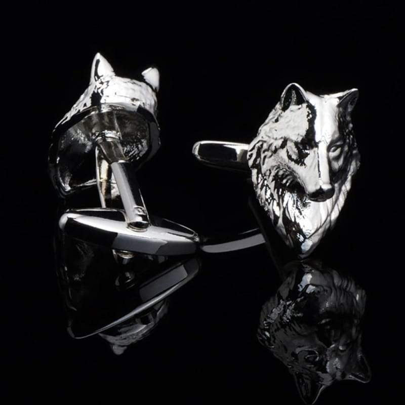 Wolf head cufflinks