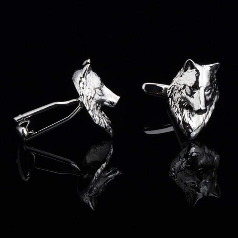 Wolf head cufflinks