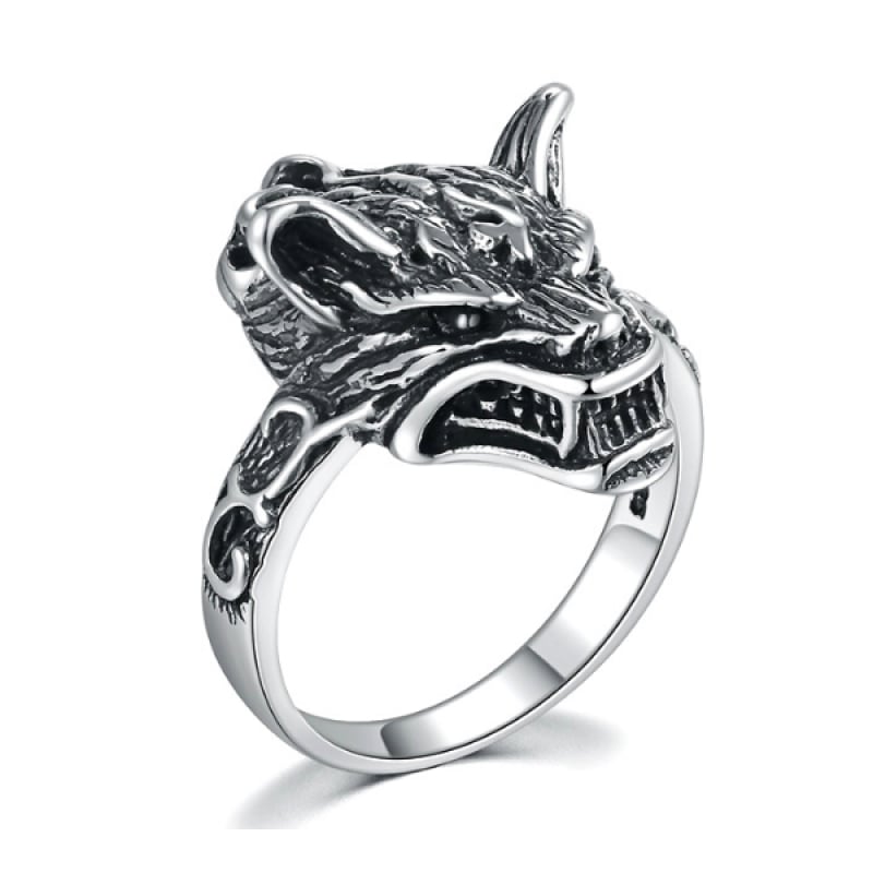 Wolf Head Ring