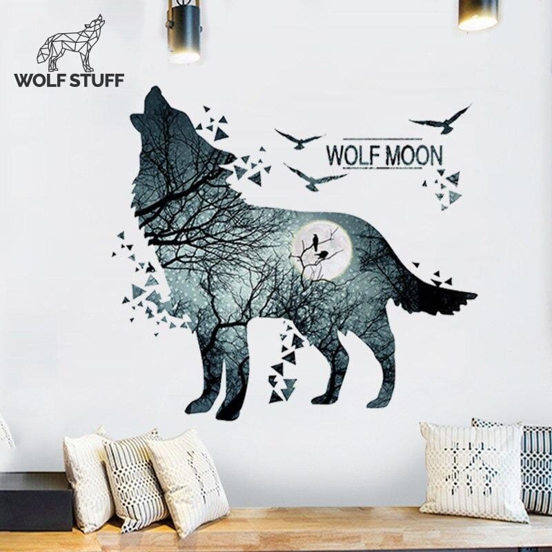 Wolf howling decal