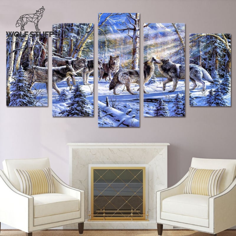 Wolf pack wall art