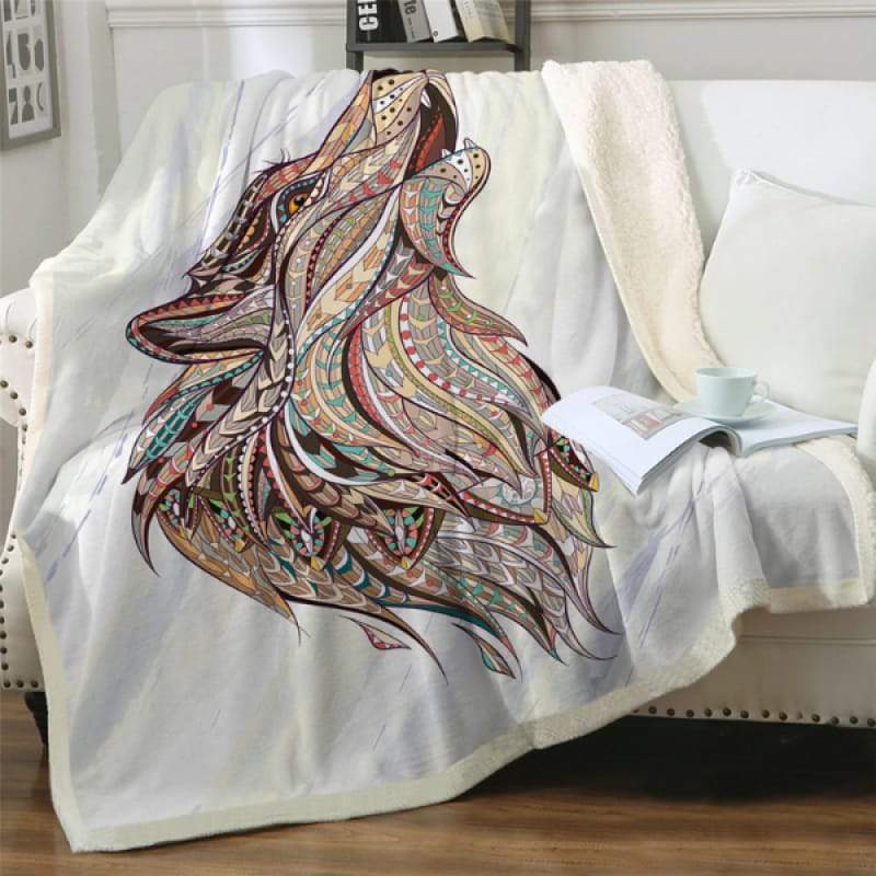 Wolf plush blanket