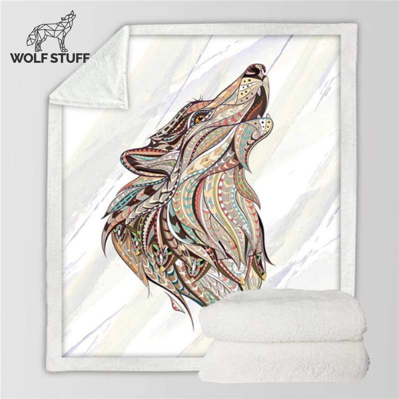 Wolf plush blanket