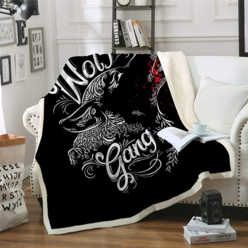 Wolf print fleece blanket