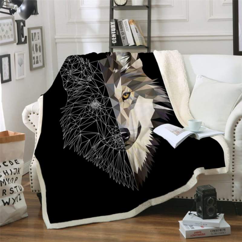 Wolf print throw blankets