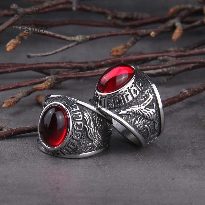 Wolf ruby ring