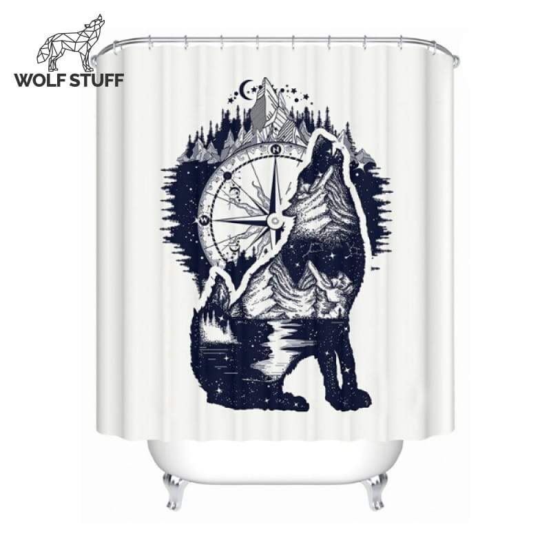 Wolf shower curtain fabric